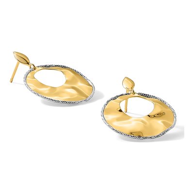 14K Two-Tone Gold Dangle Earrings – view 6