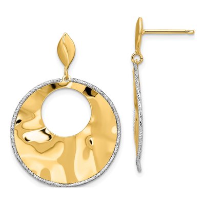 14K Two-Tone Gold Dangle Earrings