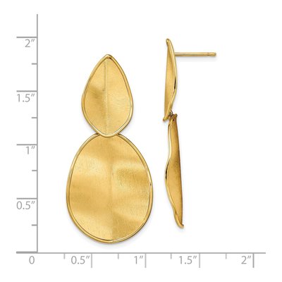 14K Yellow Gold Textured Dangle Earrings – view 5