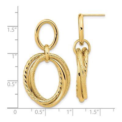 14K Yellow Gold Twisted Dangle Earrings – view 5