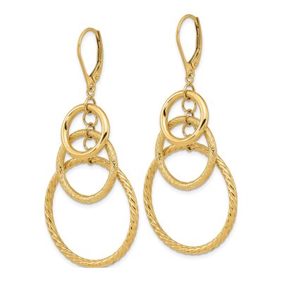 14K Yellow Gold Twisted Leverback Earrings – view 3