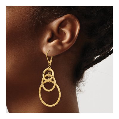 14K Yellow Gold Twisted Leverback Earrings – view 4