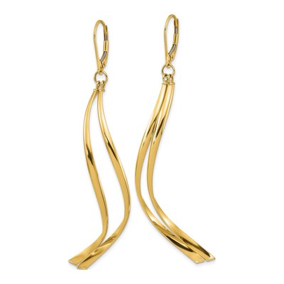 14K Yellow Gold Leverback Earrings – view 3