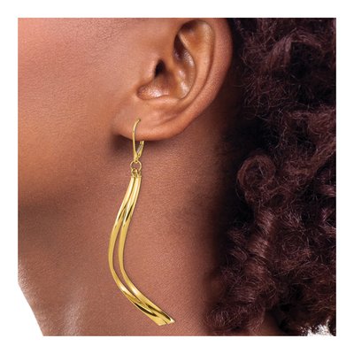 14K Yellow Gold Leverback Earrings – view 4
