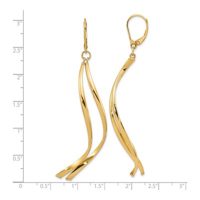 14K Yellow Gold Leverback Earrings – view 5