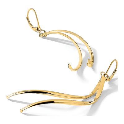 14K Yellow Gold Leverback Earrings – view 6