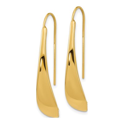 14K Yellow Gold Threader Earrings – view 3
