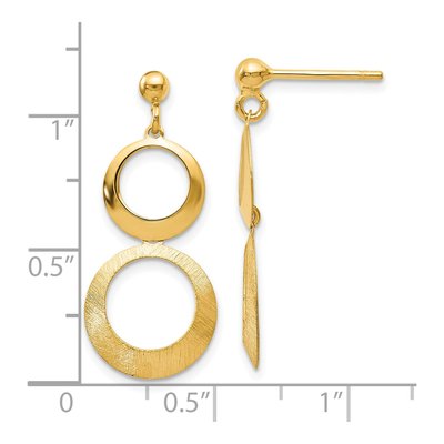 14K Yellow Gold Circle Dangle Earrings – view 5