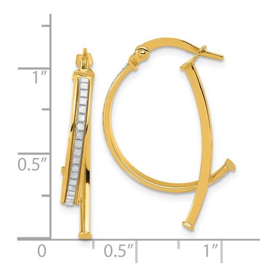 14K Yellow Gold Glitter Hoop Earrings – view 5