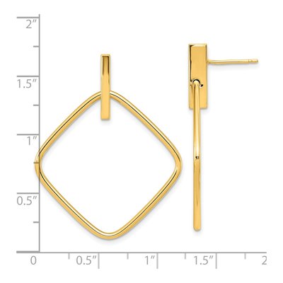 14K Yellow Gold Square Dangle Earrings – view 5
