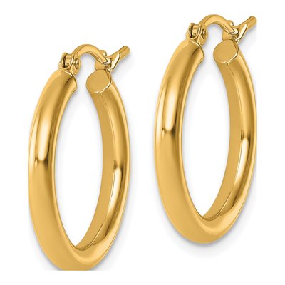 14K Yellow Gold 20mm Tube Hoop Earrings – view 4