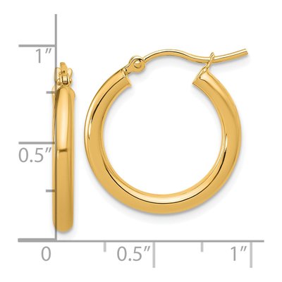14K Yellow Gold 20mm Tube Hoop Earrings – view 7