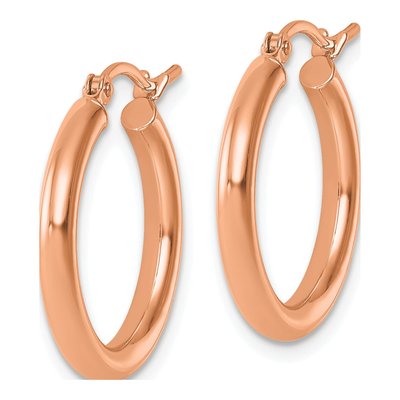 14K Rose Gold 20mm Tube Hoop Earrings – view 4