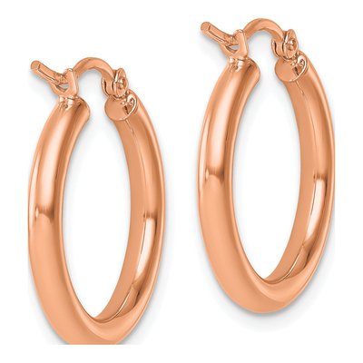 14K Rose Gold 20mm Tube Hoop Earrings – view 6