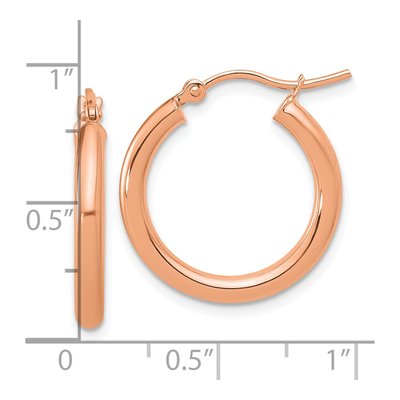 14K Rose Gold 20mm Tube Hoop Earrings – view 7