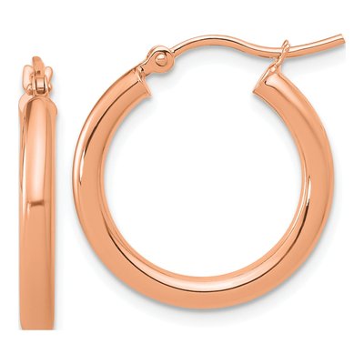 14K Rose Gold 20mm Tube Hoop Earrings