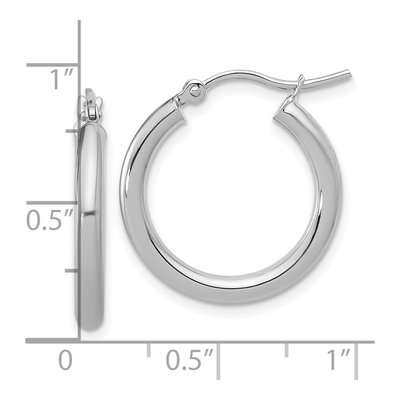 14K White Gold 20mm Tube Hoop Earrings – view 7