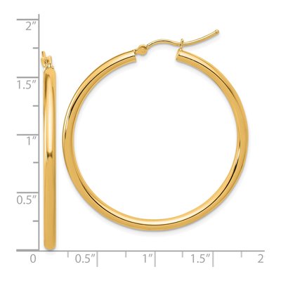 14K Yellow Gold 40mm Tube Hoop Earrings – view 7