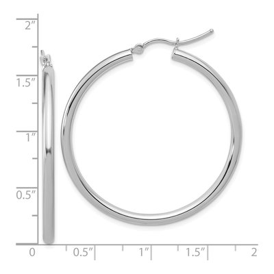 14K White Gold 40mm Tube Hoop Earrings – view 7