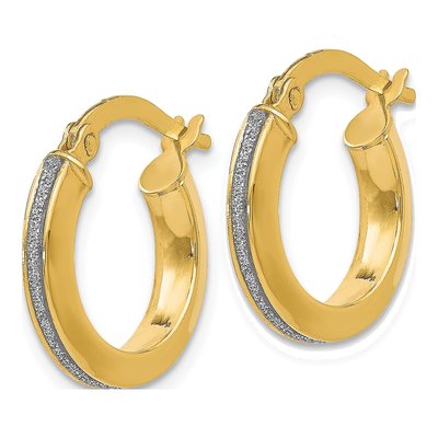 14K Yellow Gold 15mm Glimmer Hoop Earrings – view 3