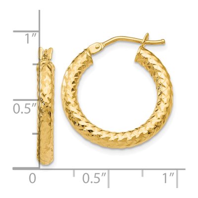 14K Yellow Gold 22mm ForeverLite Hoop Earrings – view 5