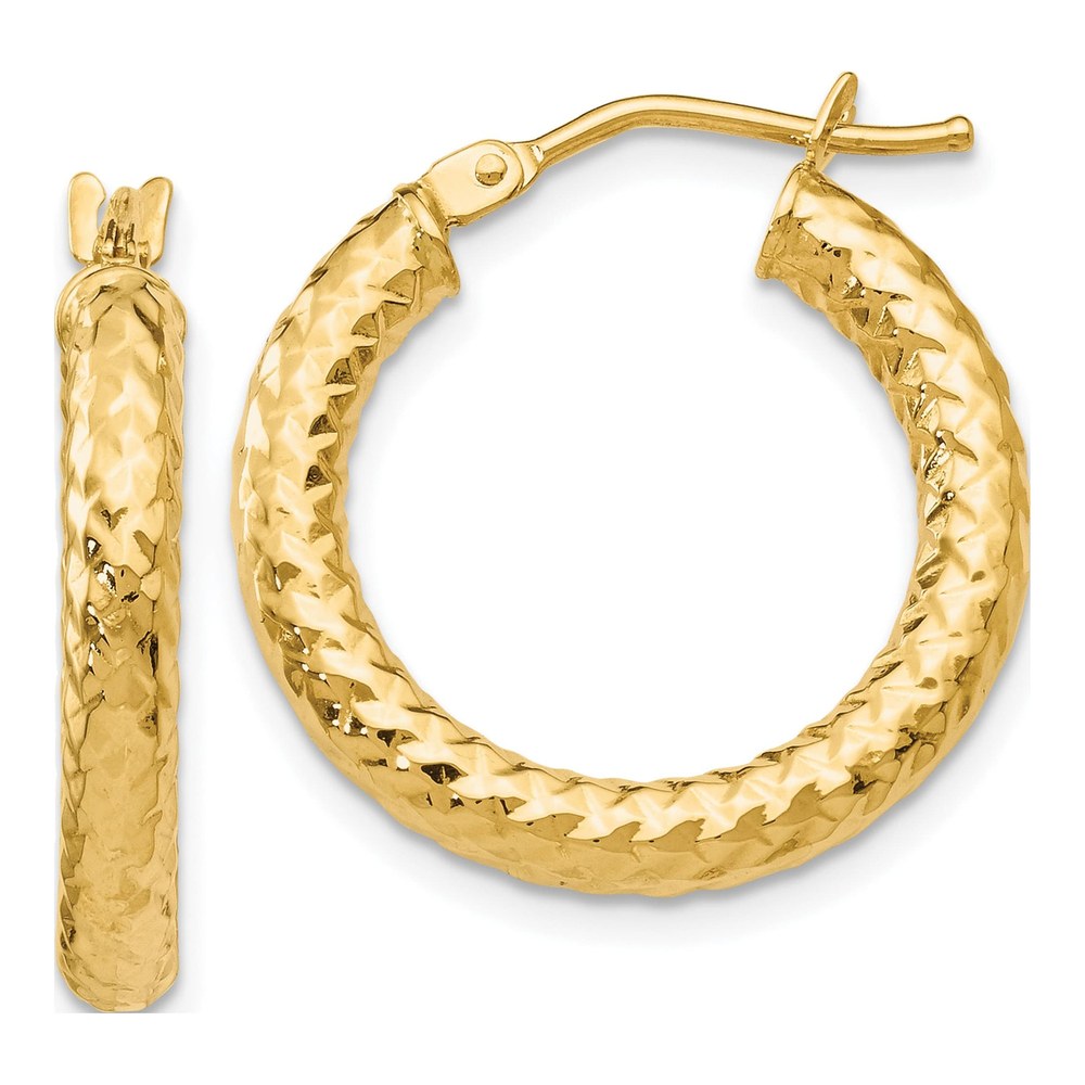 14K Yellow Gold ForeverLite Hoop Earrings