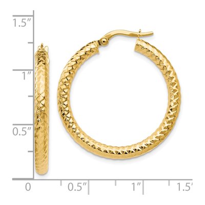 14K Yellow Gold 30mm ForeverLite Hoop Earrings – view 5