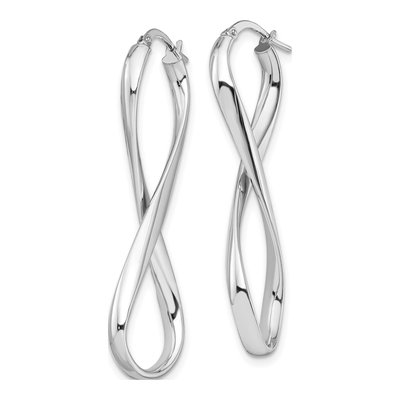 14K White Gold Infinity Hoop Earrings – view 3