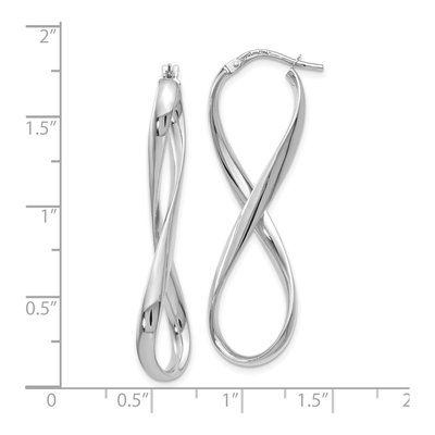 14K White Gold Infinity Hoop Earrings – view 5