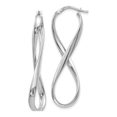 14K White Gold Infinity Hoop Earrings