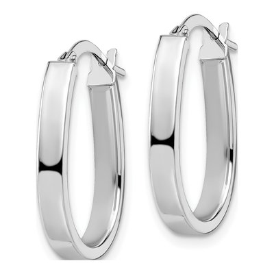 14K White Gold U-Shape Hoop Earrings – view 3