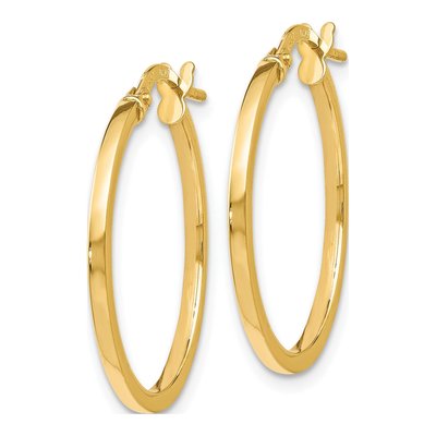 14K Yellow Gold 20mm Hoop Earrings – view 3
