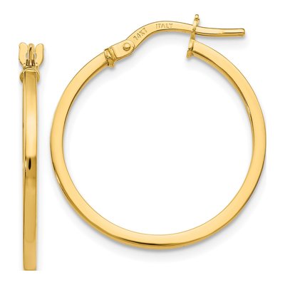 14K Yellow Gold 20mm Hoop Earrings