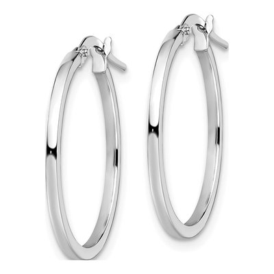 14K White Gold 20mm Hoop Earrings – view 3