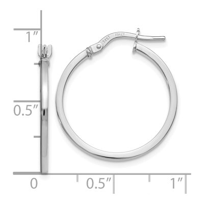 14K White Gold 20mm Hoop Earrings – view 5