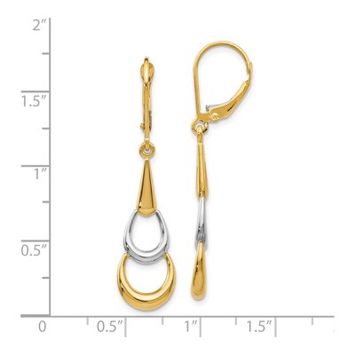 14K Two-Tone Gold Leverback Earrings – view 5
