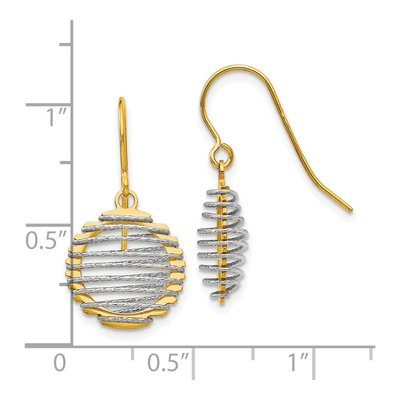 14K Two-Tone Gold Wire Wrapped Dangle Earrings – view 5