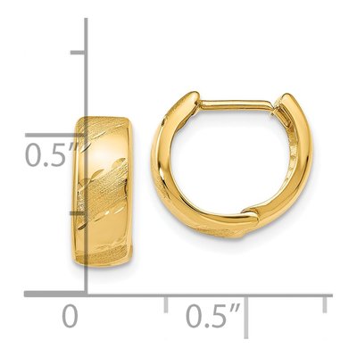 14K Yellow Gold Huggie Hoop Earrings – view 4