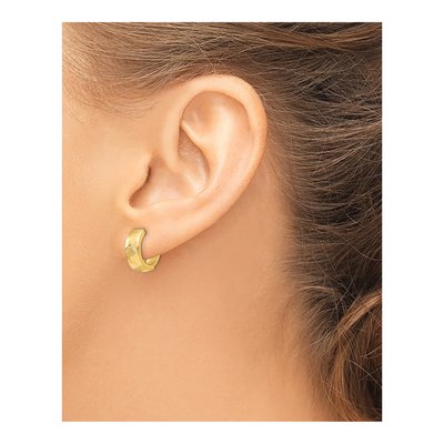 14K Yellow Gold Huggie Hoop Earrings – view 5
