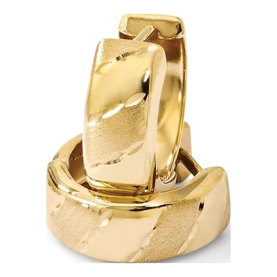 14K Yellow Gold Huggie Hoop Earrings – view 6
