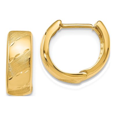 14K Yellow Gold Huggie Hoop Earrings