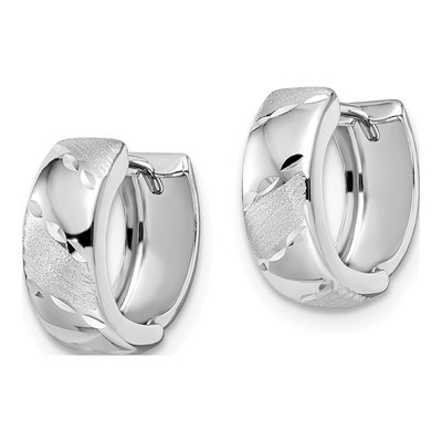 14K White Gold Huggie Hoop Earrings – view 3