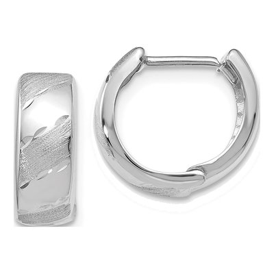 14K White Gold Huggie Hoop Earrings