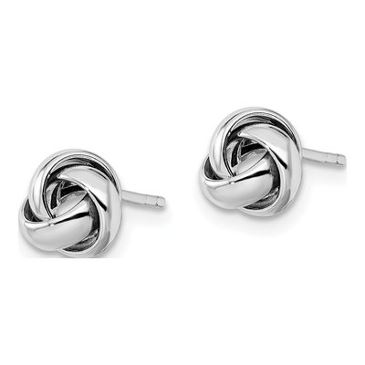 14K White Gold Button Stud Earrings – view 3