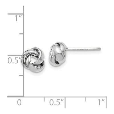 14K White Gold Button Stud Earrings – view 5
