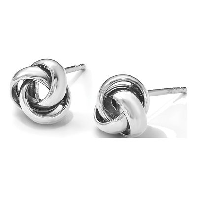 14K White Gold Button Stud Earrings – view 6