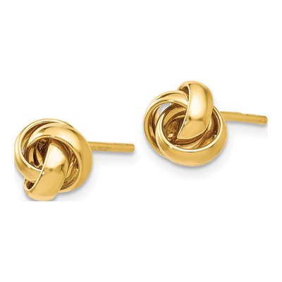 14K Yellow Gold Love Knot Stud Earrings – view 3