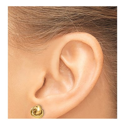 14K Yellow Gold Love Knot Stud Earrings – view 4