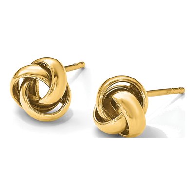 14K Yellow Gold Love Knot Stud Earrings – view 6