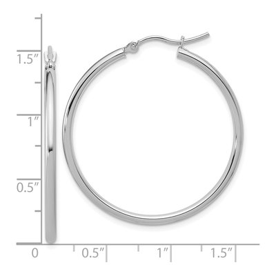 14K White Gold 35mm Hoop Earrings – view 6